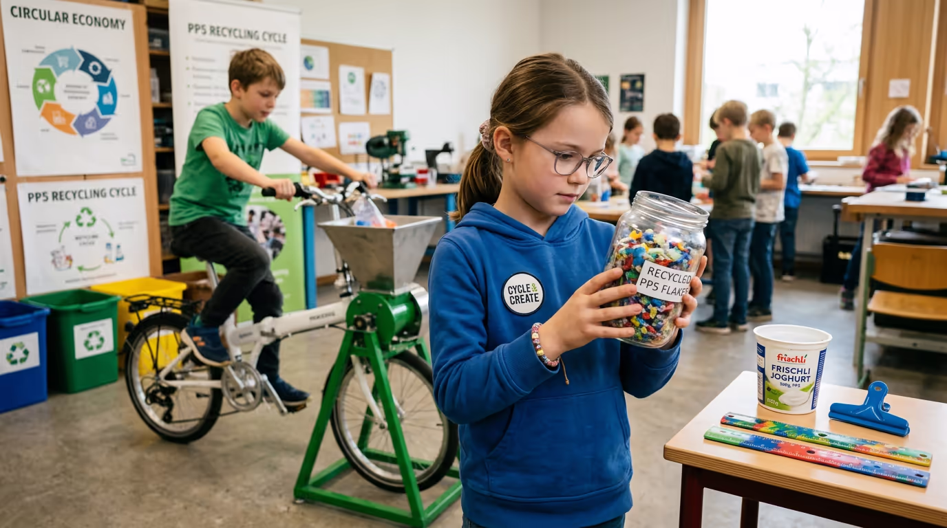 Fahrradschredder – Recycling mit Muskelkraft