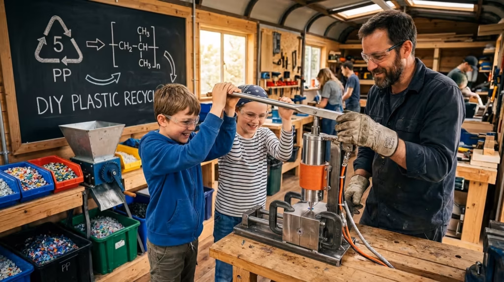 Spritzguss-Erlebnis - Ein Kind presst sich aus Plastik ein neues Produkt